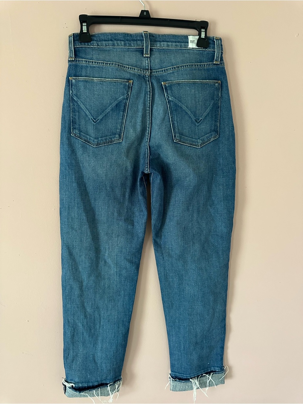 Hudson Zoeey High Rise Straight Cropped Distressed Medium Wash Denim Jeans - Picture 11 of 14
